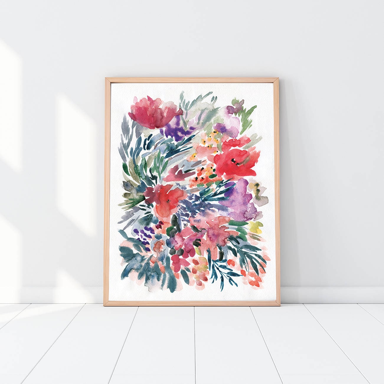 Printable Floral Artfloral Wall Decorwatercolor Flowers | Etsy
