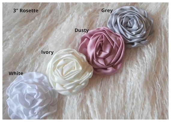 3" Satin Rolled Rosettes: DIY Headband Flower Supplies