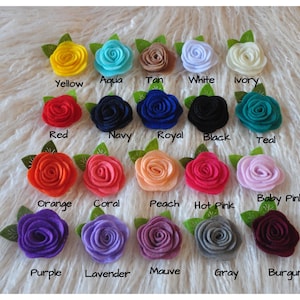 2" vilten rozet met blad: doe-het-zelf bloemen, benodigdheden voor haarspeldjes