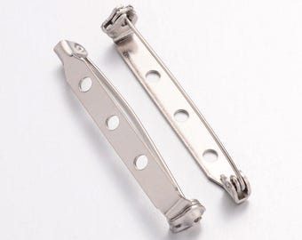 1/2"-1" Silver Safety Clutch Pin Backs, Brooch Metal Locking Jewelry and Metal Findings DIY.