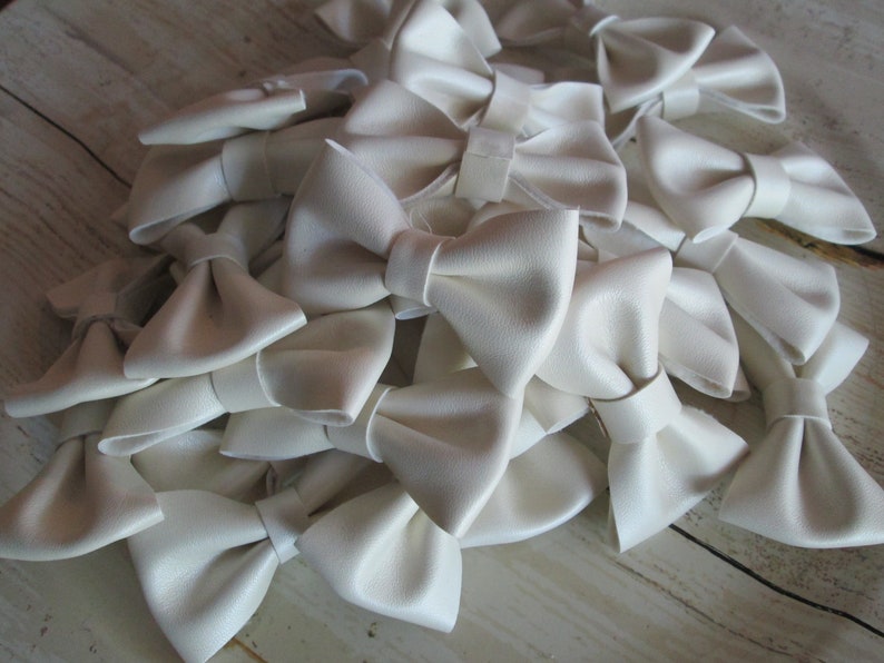 You Choose Quantity Supply Shop Wholesale Ivory Leather 2.5 Bows Without Clips Diy Headband Supplies Bows