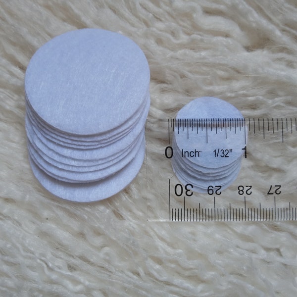 Felt circles PICK quantity White 1" Felt circles for DIY Crafts, flower backing felt circles, felt supply, DIY headband, supply shop