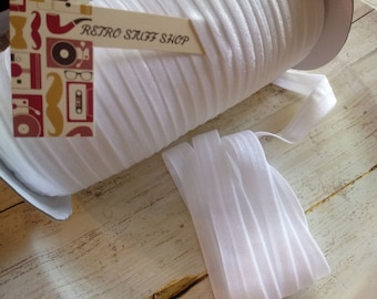 Elastico bianco ripiegabile 5/8": Elastico lucido FOE per fasce per capelli