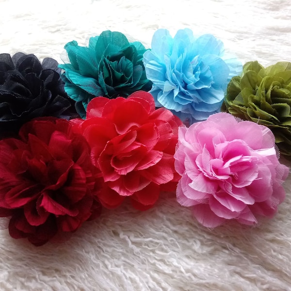 5" XL Large Mesh flowers, You Choose Quantity and color- DIY Headband Supplies- Flower- Wholesale- Supply Shop