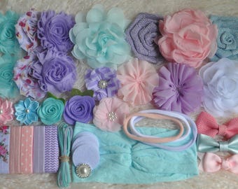 DIY Headband Kit: Cotton Candy Dream- Shower Headband Station Activity- Makes 20-22 Headbands.