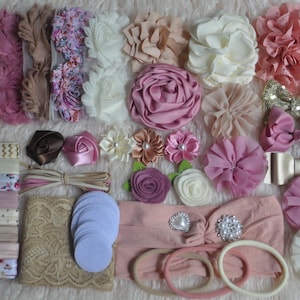 DIY Baby Stirnband Herstellung Kit: Shabby Chic Glam Blumen