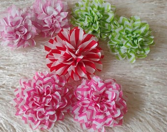 7 Large Chevron Lotus Flower: DIY Headband Supplies, Choose Your Colors (4"-4.5" inch)