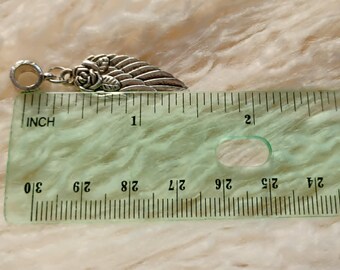 Gold/ Silver 1.5" Wing & Rose Charms- Metal Alloy- Pendants, Necklaces, Pocket Angels