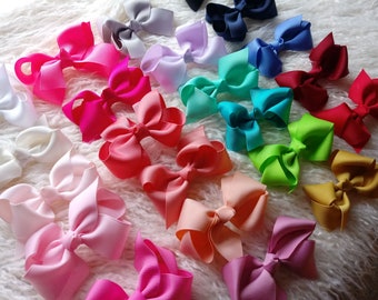 3 Inch Hair Bows, Grosgrain Bows, Choose Colors, No clip, Medium Bows for Baby toddler Girls Headband Supplies, Flower Supply DIY