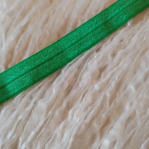 Emerald Green 5/8&quot; fold over elastic, shiny elastic, by the yard, FOE elastic, diy supply. elastic for baby headband, Supply shop