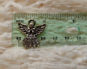Gold 1" Angel Charms- Metal Alloy- Pendants, Necklaces, Pocket Angels