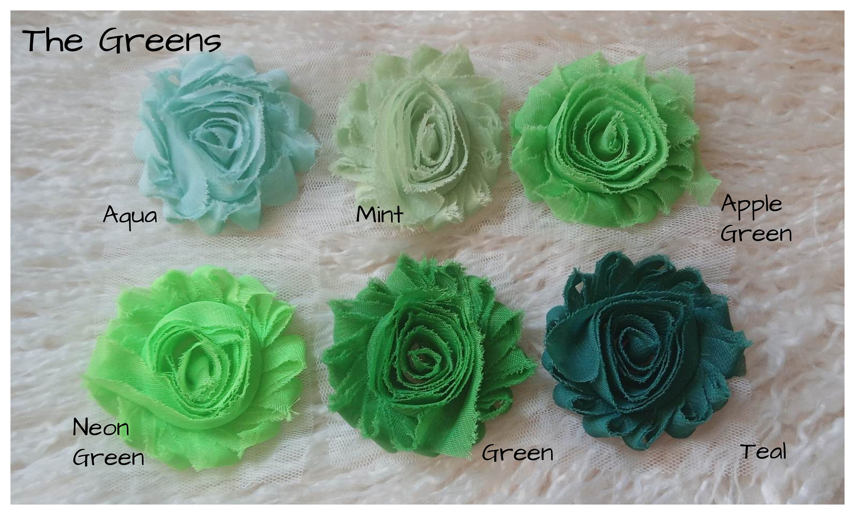 Green Shabby Flower Trim by the Yard You Pick Amount Shabby Etsy