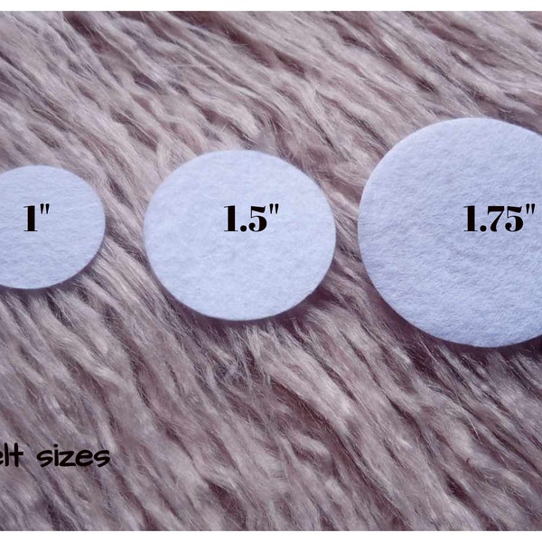 Felt circles PICK quantity White 1.75" Felt circles for DIY Crafts, flower backing felt circles, felt supply, DIY headband, supply shop.