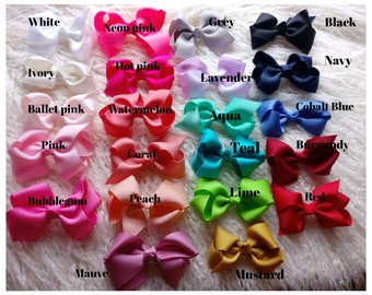 3" Handmade Grosgrain Hair Bows: No Clip, Baby & Toddler Headband Supplies, Choose Your Colors