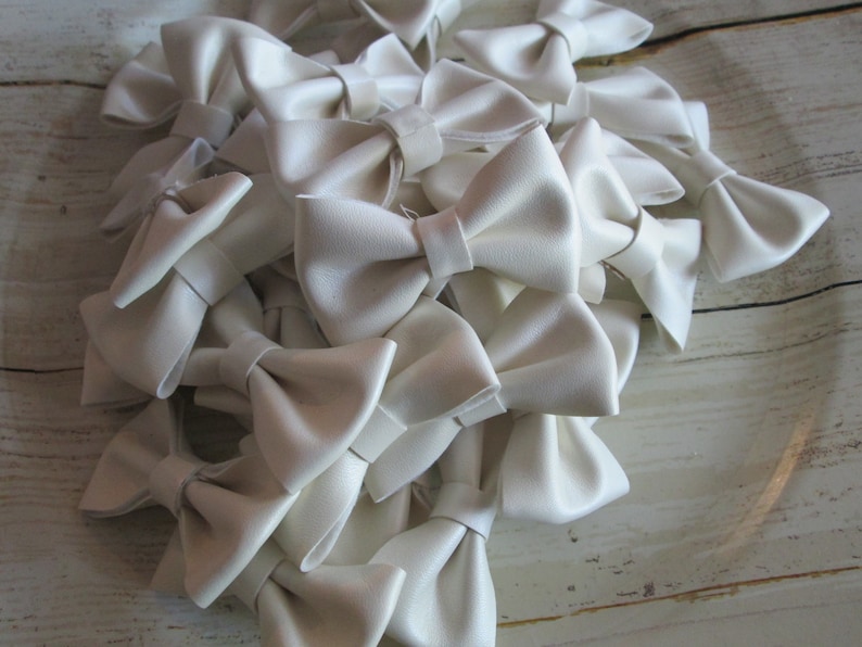 You Choose Quantity Supply Shop Wholesale Ivory Leather 2.5 Bows Without Clips Diy Headband Supplies Bows