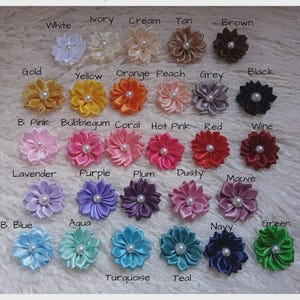 Satin Mini 1.5 flower, DIY headband, wholesale fabric flowers, wholesale flowers, wedding flower girl, diy wedding, headband supplies