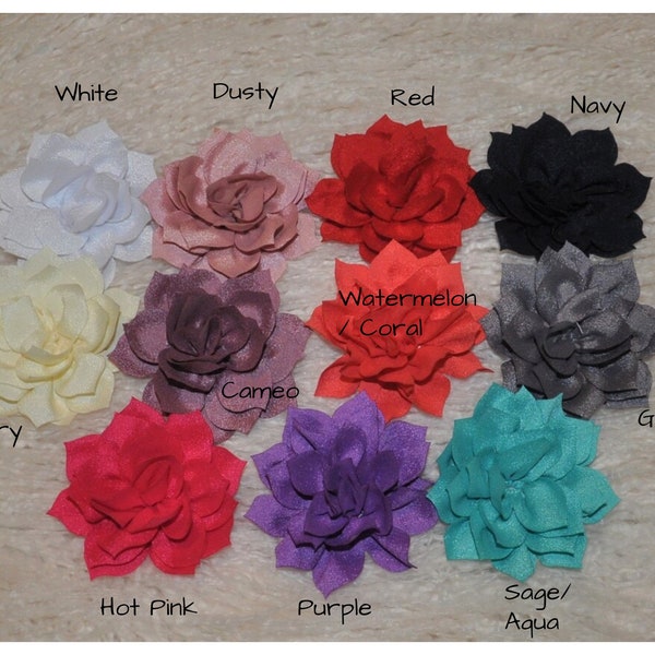 3" Large Double-Layer Lotus flowers, You Choose Quantity/colors- DIY Headband Supplies- Flower- Wholesale- Supply Shop