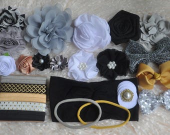 DIY Baby Headband Making Kit: Hollywood Glam Baby Shower Station Activity- Makes 12-14 headbands.