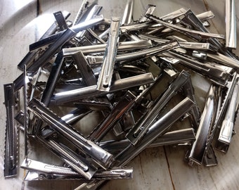 2 Inch Non-Slip Alligator Clips: Strong Silver DIY Hair Bow Supplies