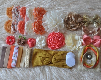 thumbnail image 2 of Felt Flower Headband Materials Bowtique Emilee Mini Headband DIY Kit - Makes 14 Purple & Pink Baby Headbands Scrunchie Making Kit 2 of 13
