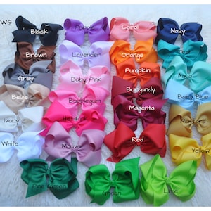 Fiocchi per capelli in nastro grosgrain da 5" - Senza clip - Scegli quantità e colore - Forniture per fasce fai da te - Fiocchi - Vendita all'ingrosso - Negozio di forniture