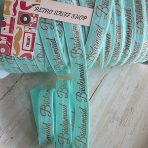 Bridesmaid 5/8&quot; fold over elastic, shiny elastic, by the yard, FOE elastic, diy supply. elastic for wedding, party favor, Supply shop