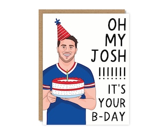 Oh My Josh Birthday Card, Funny Football Birthday Card, Buffalo Fan Gift
