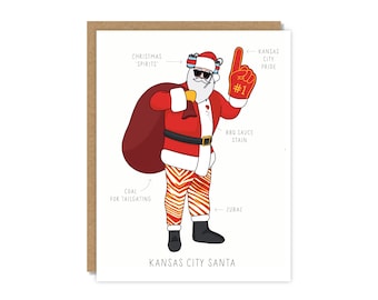 Kansas City Santa Card | Christmas Card | Funny & Punny Cards