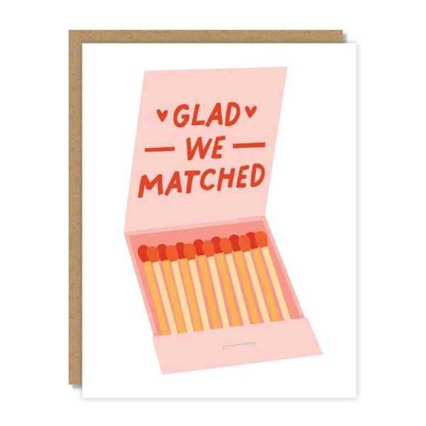 Glad We Matched Greeting Card | Dating App Card | Funny & Punny Cards