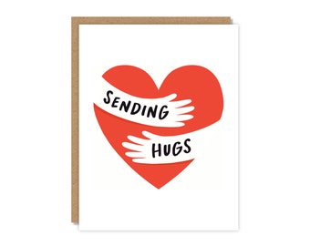 Sending Hugs Card, Thinking of You Card, Sympathy Support Gift Friend