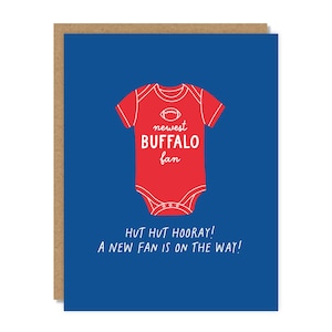 Newest Buffalo Fan Baby Shower Card, Funny Buffalo Bills Baby Card, Football New Baby
