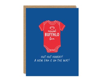 Newest Buffalo Fan Baby Shower Card, Funny Buffalo Bills Baby Card, Football New Baby