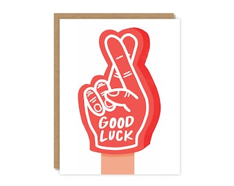 Good Luck Foam Finger | Encouragement Card | Funny & Punny Cards
