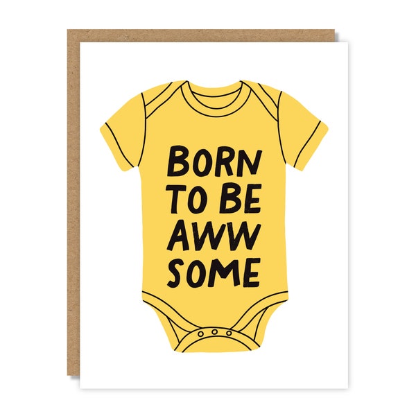 Born to be Awwsome | Baby Shower Card | Funny & Punny Cards