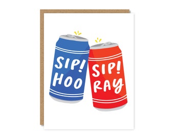 Sip Sip Hooray Card | Congratulations Card | Funny & Punny Cards