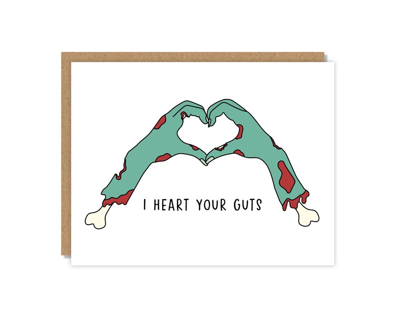 I Love Your Guts  I Love You Card  Funny & Punny Cards image 1