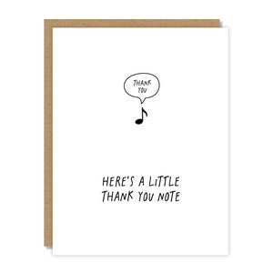 Here's a Little Thank You Note Card | Thank You Card | Funny & Punny Cards