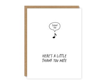 Here's a Little Thank You Note Card | Thank You Card | Funny & Punny Cards