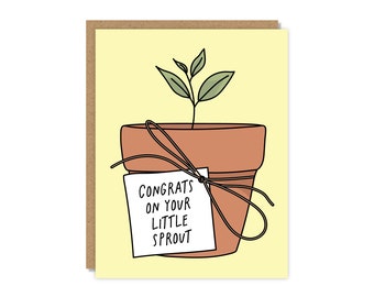 Congrats on Your Little Sprout | Baby Shower Card | Funny & Punny Cards