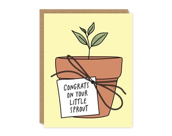Congrats on Your Little Sprout | Baby Shower Card | Funny & Punny Cards