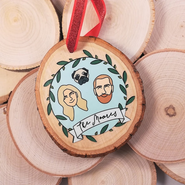 Custom Couple or Family Ornament | Personalized Holiday Ornament