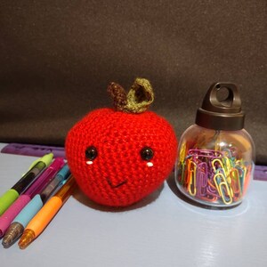 Crochet apple plush, soft apple plushie, apple teacher&#39;s gift