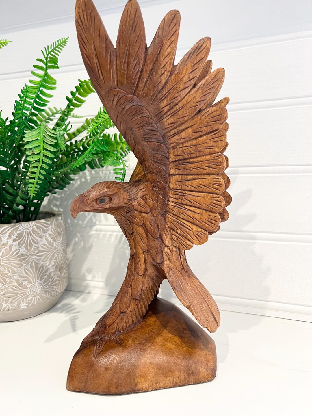 Wooden Handcarved Eagle Statue - Etsy