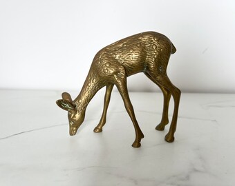 Vintage Brass Deer Fawn figurine