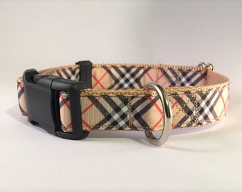 burberry pattern dog collar