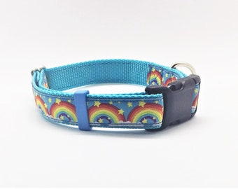 Stars & Rainbows - 1" adjustable dog collar