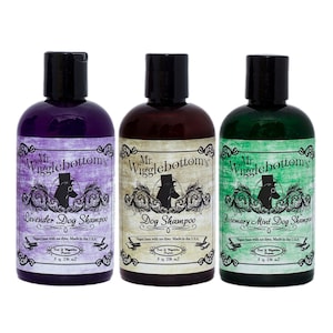 Mr. Wigglebottom&#39;s®  Gift Pack #1 - 8 oz. Lavender, Original, Rosemary Mint Dog Shampoo