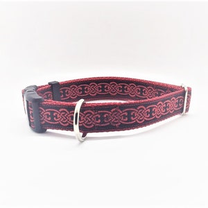 Celtic knot dog collar - 1&quot; wide - Red
