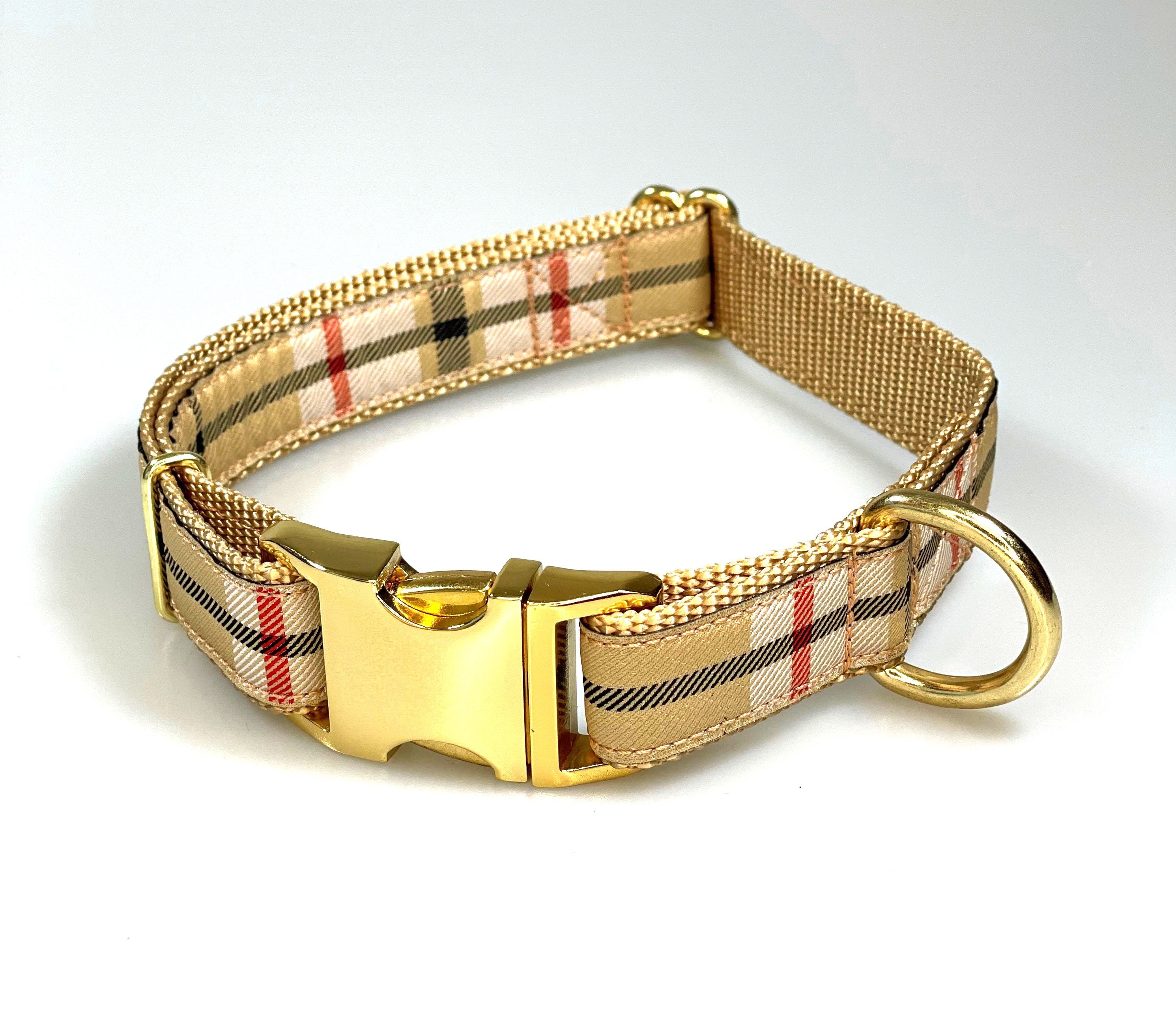 Burberry with Metal Horse Accessory Dog Collar and Leash - Royal