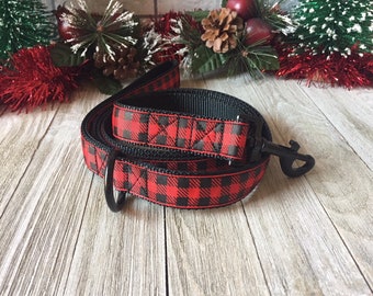 Buffalo Plaid 1" Wide Dog Leash